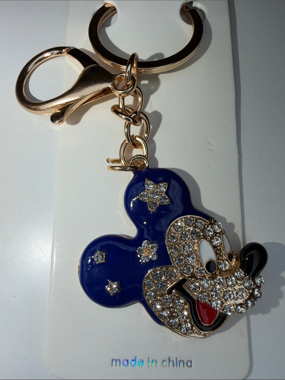 Mickey  NWT keychain or bag  charm black enamel W/ rhinestones and gold hardware